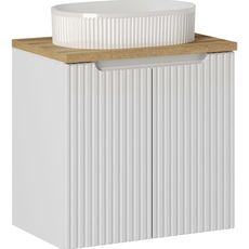 Comad Závěsná skříňka Nova White Beyond s deskou a umyvadlem 60 cm bílá/dub evoke