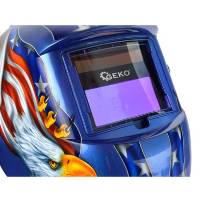 GEKO Zváracia kukla samostmievacia modrá s plameňmi