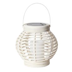 Biely solárny LED lampáš vhodný do exteriéru Star Trading Rustic, výška 16 cm