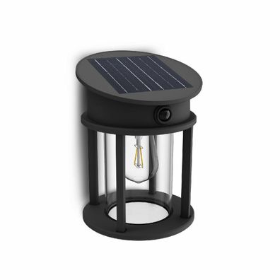 Philips Geri UltraEfficient solárne LED okrúhle svietidlo so senzorom antracit, 3,2 W, 500 lm, 4000 K