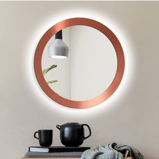 Zrkadlo Scandi Bold LED Copper o 100 cm