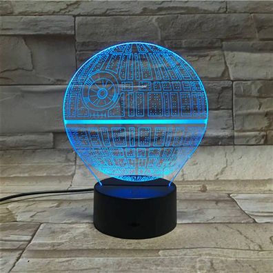 3Dmix 3DL-WD036 – 3D LED nočná lampa - Hviezda smrti (Star Wars) (Wood)