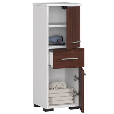 Kúpeľňová skrinka Fin 2D 1SZ biela/wenge
