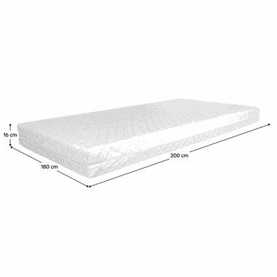 Matrac, penový, 16 cm, 180x200 cm, MONTINY NEW