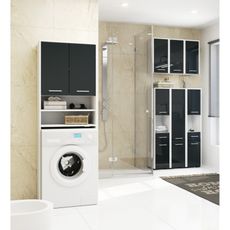 Kúpeľňová závesná skrinka FIN W60 2D-grafit / biela