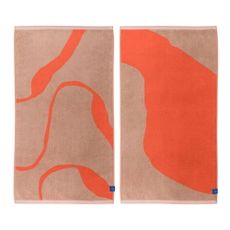 Oranžové/svetlohnedé uteráky v súprave 2 ks z Bio bavlny 50x90 cm Nova Arte – Mette Ditmer Denmark
