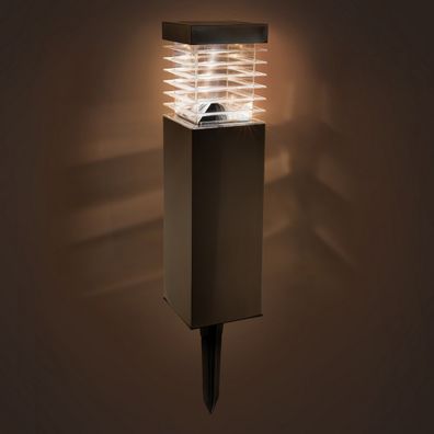 Retlux RGL 108 Solárne zapichovacie svietidlo nehrdz. oceľ, 1x LED teplá bílá