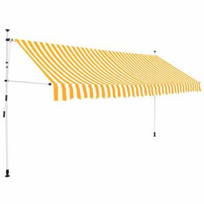 Ručne zaťahovacia markíza 300x120 cm Dekorhome Bílá / oranžová