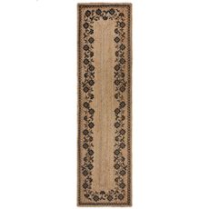 Flair Rugs koberce Behúň Printed Jute Maisie Natural/Black - 60x230 cm