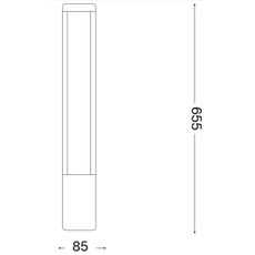 Ideal Lux - LED Vonkajšia lampa TIFONE LED/8,5W/230V 65,5 cm IP65 antracit