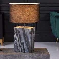 Stolná lampa mramorová 55cm čierny RÁM