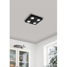 Eglo 33804 - LED Stropné svietidlo GRATTINO 4xGU10/2,8W/230V 3000K čierna