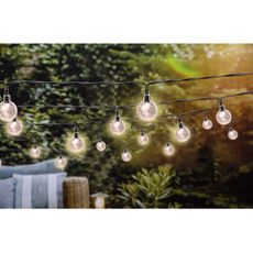 Grundig - LED stmievateľný solárny reťazec 50xLED/8 funkcií 9,35m IP44 teplá bie