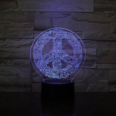3Dmix 3DL-BSC002 – 3D LED nočná lampa - Hippies