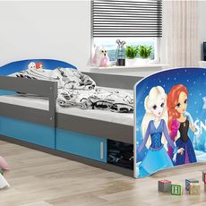 Interbeds LUKI 1 Jednolôžková detská posteľ 80x160 Sivá Snow