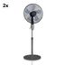 Klarstein Summerjam, stojanový ventilátor, sada 2 ks, 41 cm (16"), 50 W, 3 stupne, šedý