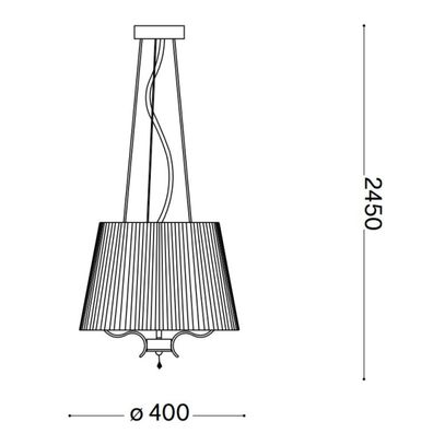Ideal Lux - Luster na lanku PEGASO 3xE14/28W/230V pr. 40 cm zlatá