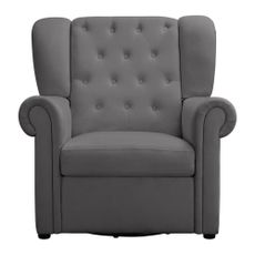Sivé zamatové hojdacie chesterfield kreslo Lillyse – Støraa