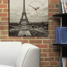 Wallity Dekoratívne nástenné hodiny Eiffel šedé