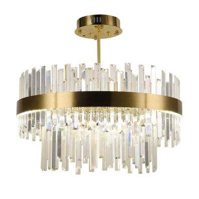 LED Stmievateľný luster na tyči LED/80W/230V 3000-6500K zlatá + diaľkové ovládanie