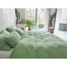 Zelené mušelínové obliečky na jednolôžko 135x200 cm Plain Muslin – Butter Kings
