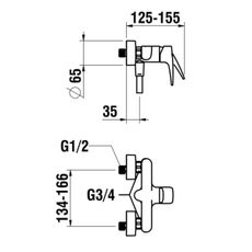 LAUFEN HF500750100600 - Sprchová sada LAURIN s baterií, lesklý chróm