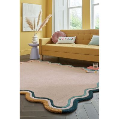 Krémový ručne tkaný vlnený koberec 120x170 cm Leo Scallop – Flair Rugs