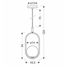 Luster na lanku CORDEL 1xG9/28W/230V mosadz/dymová béžová