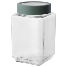 Altom Sklenená hranatá dóza s vekom 700 ml, zelenázelená, 700 ml