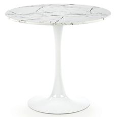 Stôl Denver 80 Mdf/Oceľ – Biely Marmur/Biely