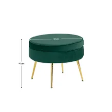 KONDELA Noblin Typ 1 taburetka zelená (Velvet) / zlatá