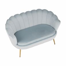 KONDELA Noblin dvojsedačka sivomodrá (Velvet) / zlatá
