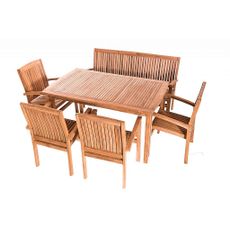 Deokork Záhradná teaková lavica HARMONY 150 cm