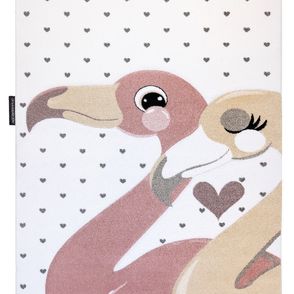 Dywany Łuszczów Detský kusový koberec Petit Flamingos hearts cream - 120x170 cm