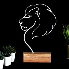 Hanah Home Kovová dekorácia Lion 32 cm biela