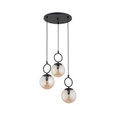 Luster na lanku SITRO 3xE14/10W/230V čierna/dymová béžová