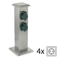 EGLO 90748 - Vonkajší zásuvkový stĺpik PARK 4 zelená SCHUKO IP44