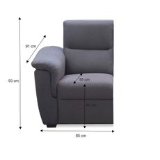 KONDELA Born 1 1B L jednosed sivá