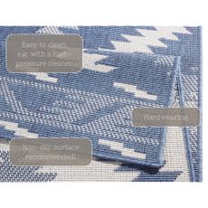 Modro-krémový vonkajší koberec NORTHRUGS Malibu, 170 x 120 cm