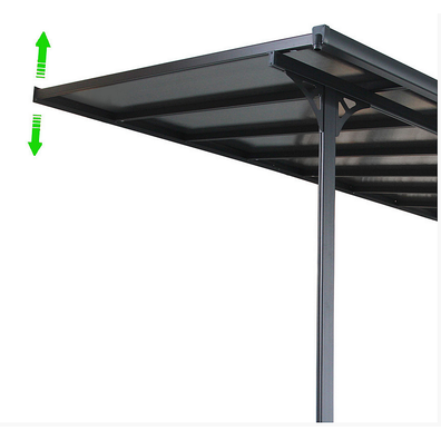 Pergola 618 x 305 cm (čierná+šedý polykarbonát)