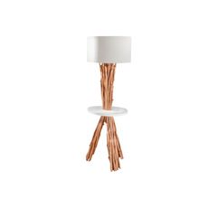 Estila Koloniálna vysoká stojaca drevená lampa Sttudgai s odkladacím priestorom 153cm