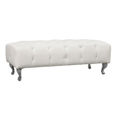 Čalúnená retro lavica 117 x 47 x 40 cm | biela