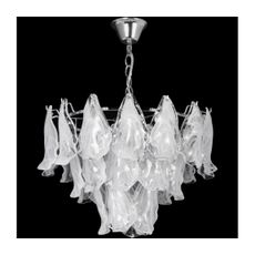 Luster na reťazi 4xE27/60W/230V pr. 40 cm lesklý chróm/biela