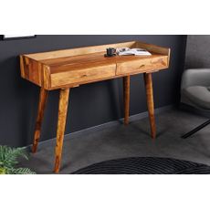 Estila Masívny retro písací stôl Paolo zo sheeshamového dreva v prírodnej teplej hnedej farbe s výraznou kresbou letokruhov 110 cm