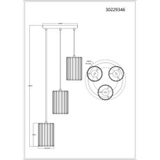 Globo 30229346 - Luster na lanku RUN 3xE27/60W/230V pr. 35 cm