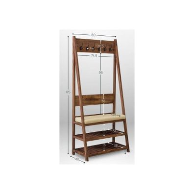 indickynabytok.sk - Vešiak Rami s 6 háčikmi 80x175x40 indický masív palisander