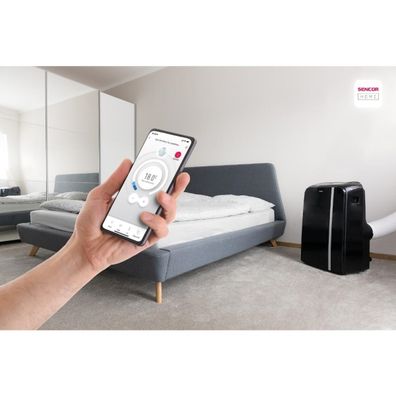 Sencor - Inteligentná mobilná klimatizácia 3v1 1450W/230V 12000 BTU Wi-Fi čierna + DO