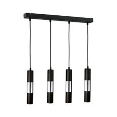 Luster na lanku MAGNUMA 4xGU10/50W/230V čierna/lesklý chróm