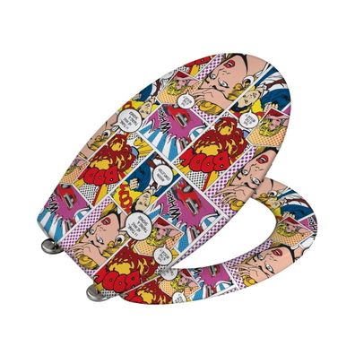 WC sedadlo s jednoduchým zatváraním Wenko Pop Art, 45,5 × 38 cm