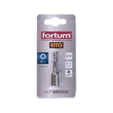 Kľúč nástrčný magnetický 1/4" stopka, 8x48mm, CrV